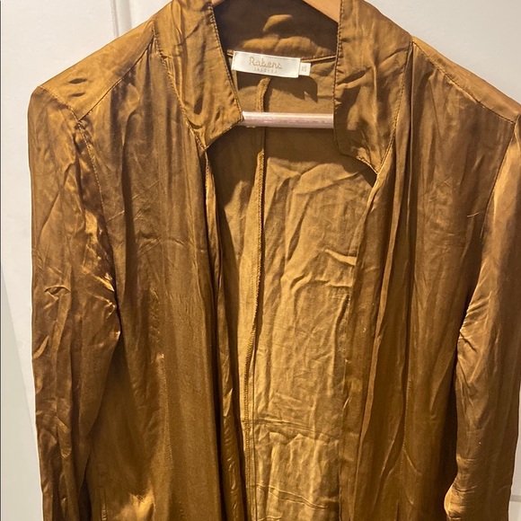 Gold and Burgundy Ombre Long Coat - Picture 2 of 4